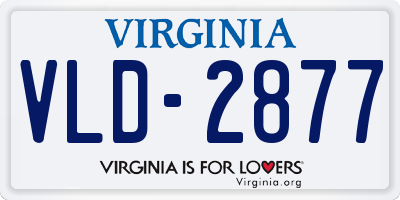 VA license plate VLD2877