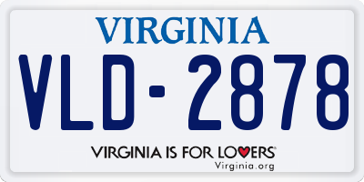 VA license plate VLD2878