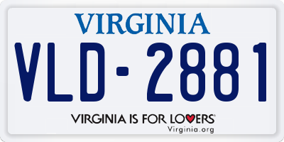 VA license plate VLD2881