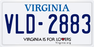 VA license plate VLD2883