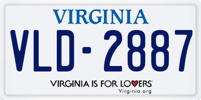 VA license plate VLD2887