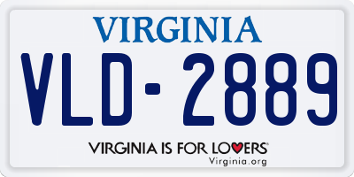 VA license plate VLD2889