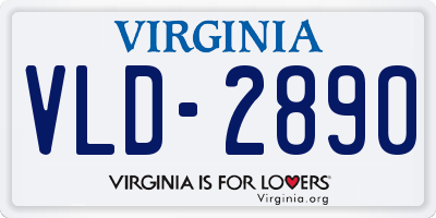 VA license plate VLD2890