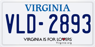 VA license plate VLD2893