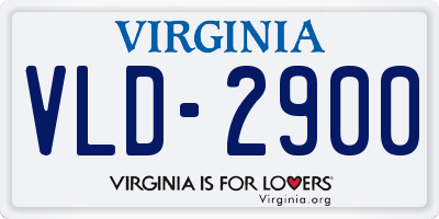 VA license plate VLD2900