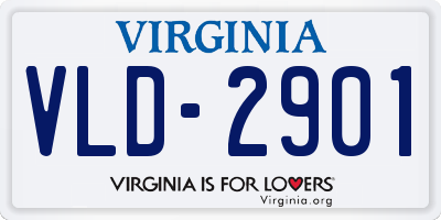 VA license plate VLD2901