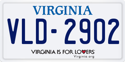VA license plate VLD2902