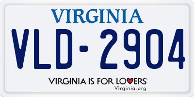 VA license plate VLD2904