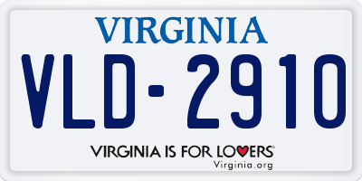 VA license plate VLD2910