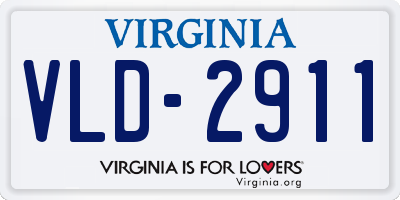 VA license plate VLD2911