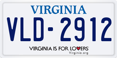VA license plate VLD2912
