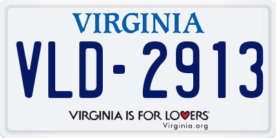 VA license plate VLD2913
