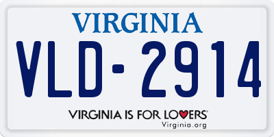 VA license plate VLD2914