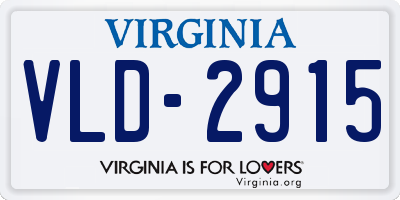 VA license plate VLD2915