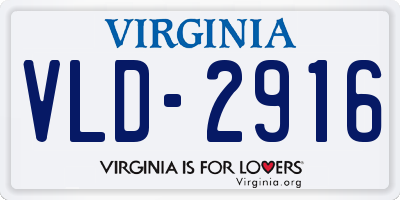 VA license plate VLD2916
