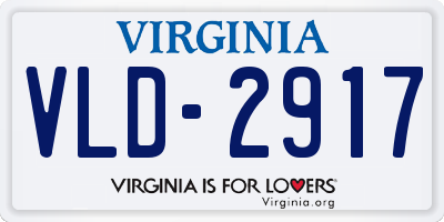 VA license plate VLD2917