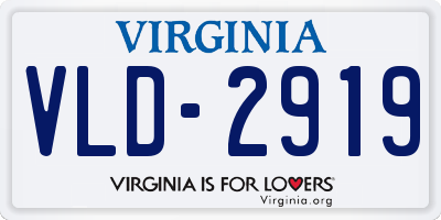 VA license plate VLD2919