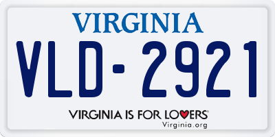 VA license plate VLD2921
