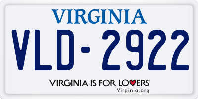 VA license plate VLD2922