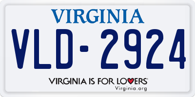 VA license plate VLD2924
