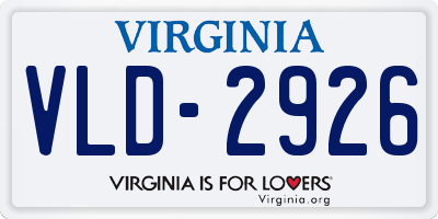 VA license plate VLD2926