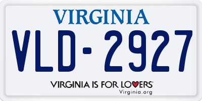 VA license plate VLD2927