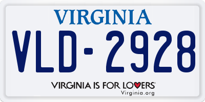 VA license plate VLD2928