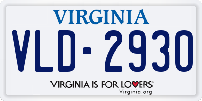 VA license plate VLD2930