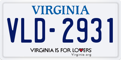 VA license plate VLD2931