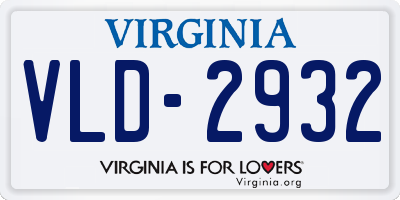 VA license plate VLD2932