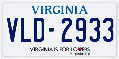 VA license plate VLD2933