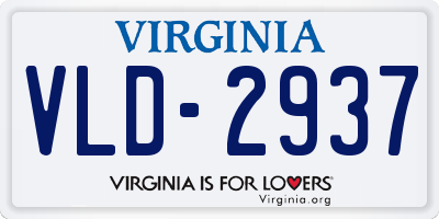 VA license plate VLD2937