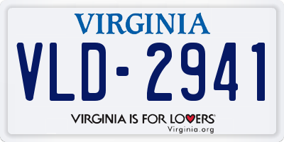 VA license plate VLD2941