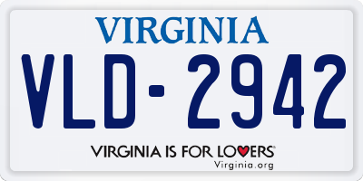 VA license plate VLD2942
