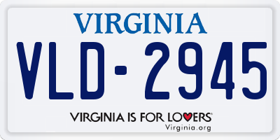 VA license plate VLD2945