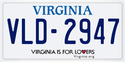 VA license plate VLD2947