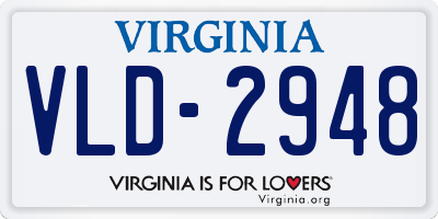 VA license plate VLD2948