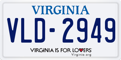 VA license plate VLD2949