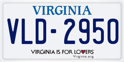 VA license plate VLD2950