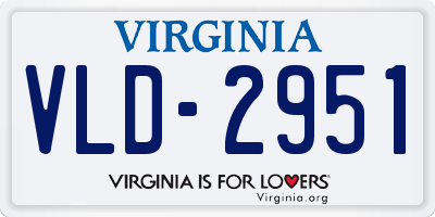VA license plate VLD2951