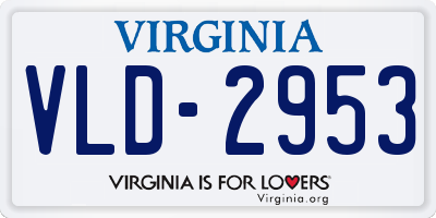 VA license plate VLD2953