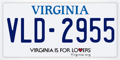 VA license plate VLD2955