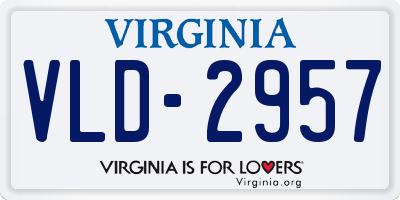 VA license plate VLD2957