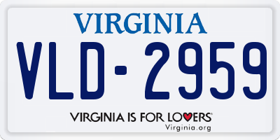 VA license plate VLD2959