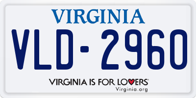 VA license plate VLD2960