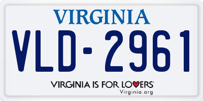 VA license plate VLD2961