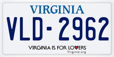 VA license plate VLD2962