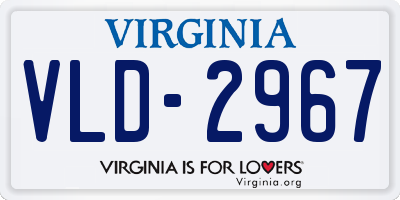 VA license plate VLD2967