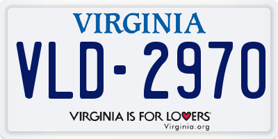 VA license plate VLD2970