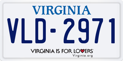 VA license plate VLD2971